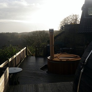 Wood-fired hot tub with a view, Forest of Dean, Dec/Jan 2013